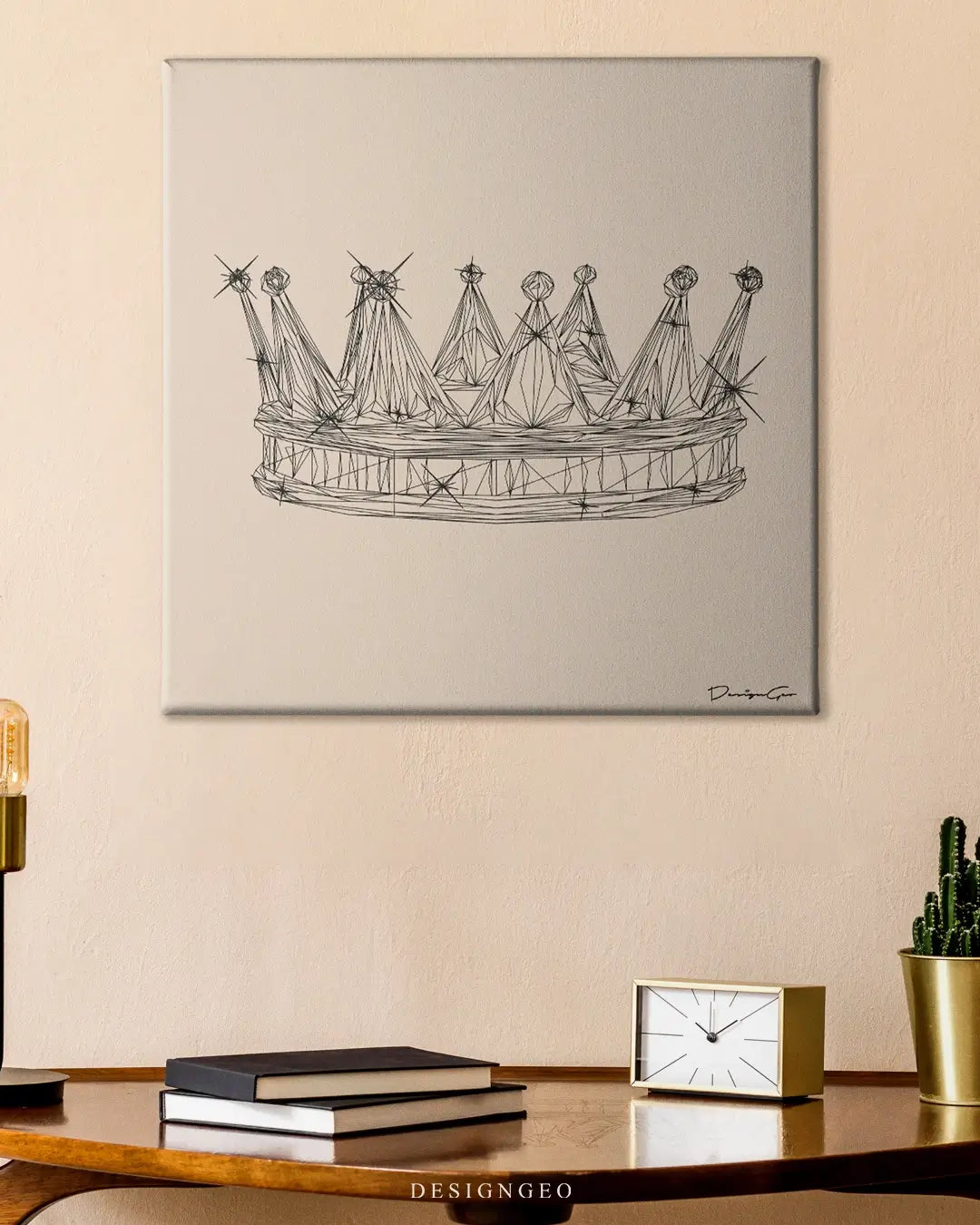 Crown Outline Canvas Wall Art