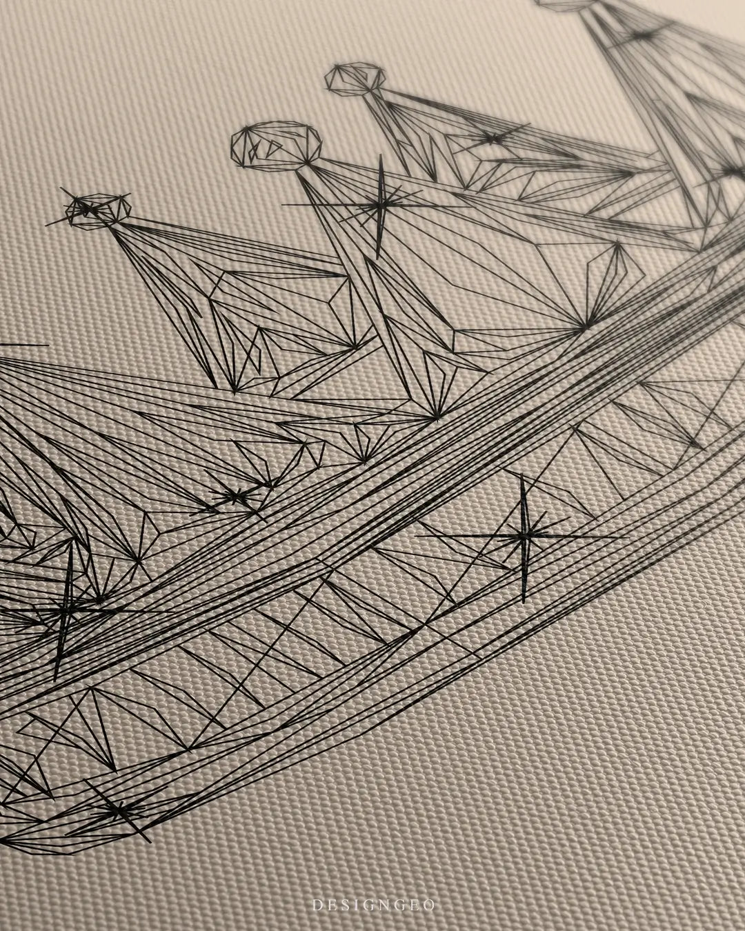 Crown Outline Canvas Wall Art