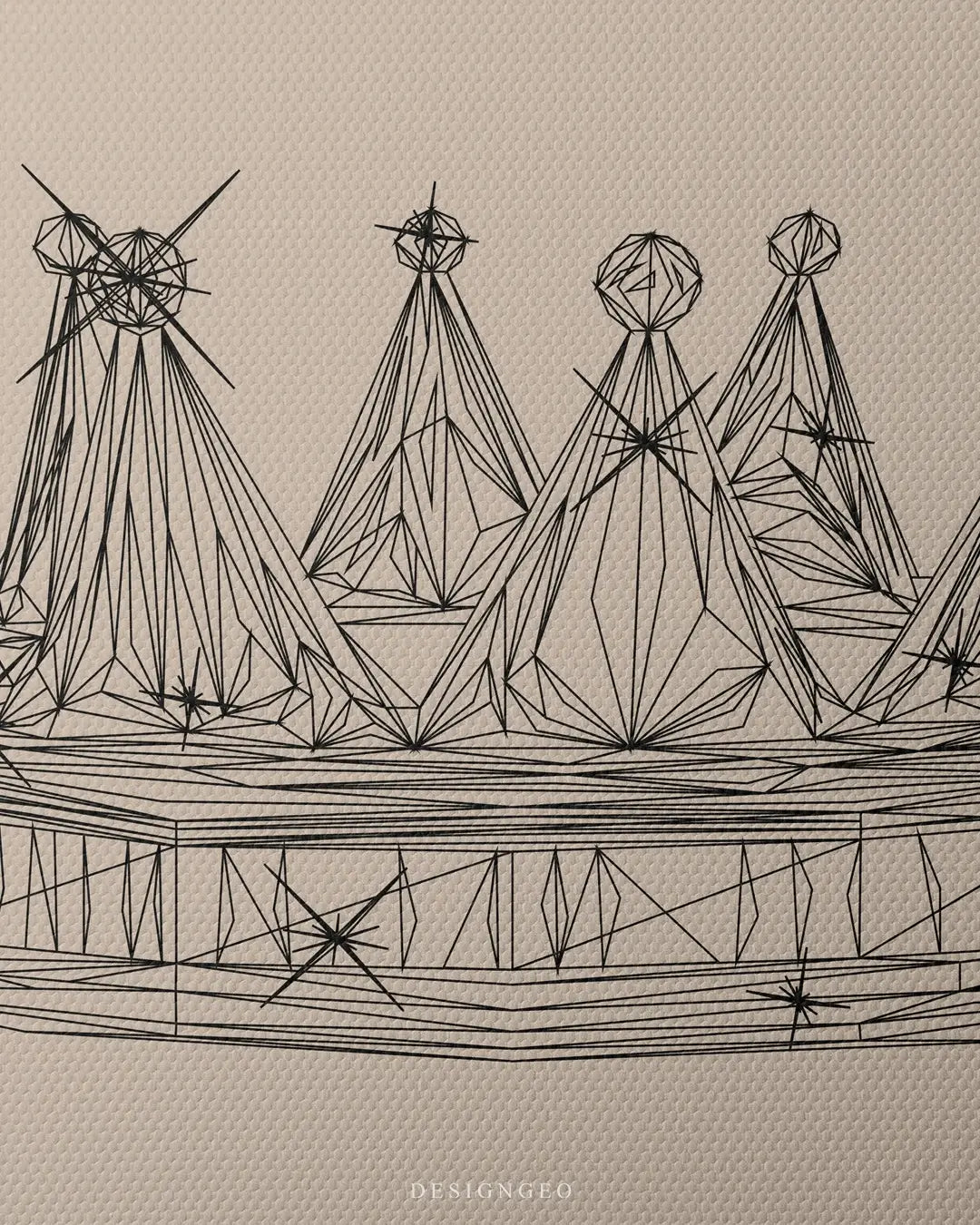 Crown Outline Canvas Wall Art