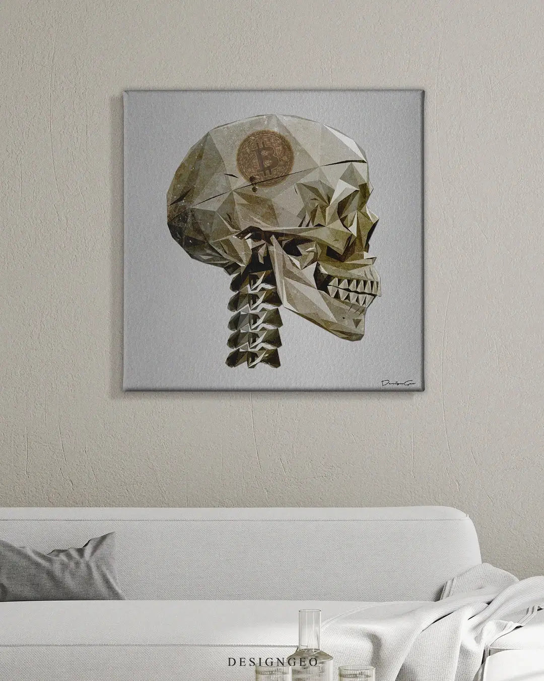 Crypto Skull Canvas Wall Art