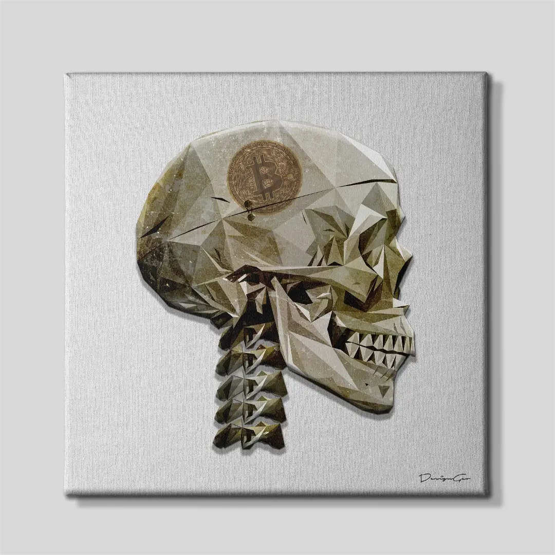 Crypto Skull Canvas Wall Art