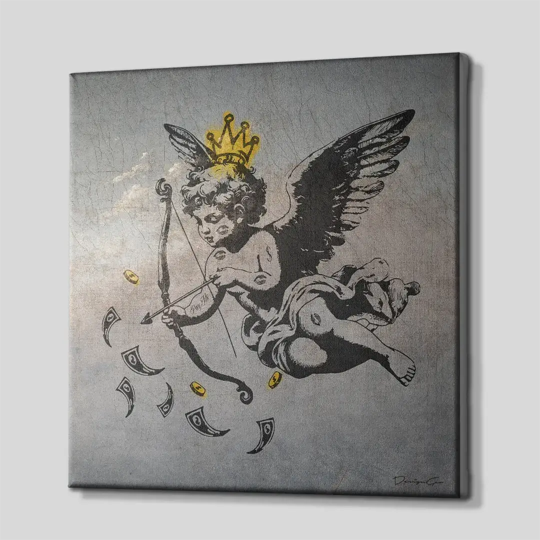 Side view of canvas wall art showing overall thickness