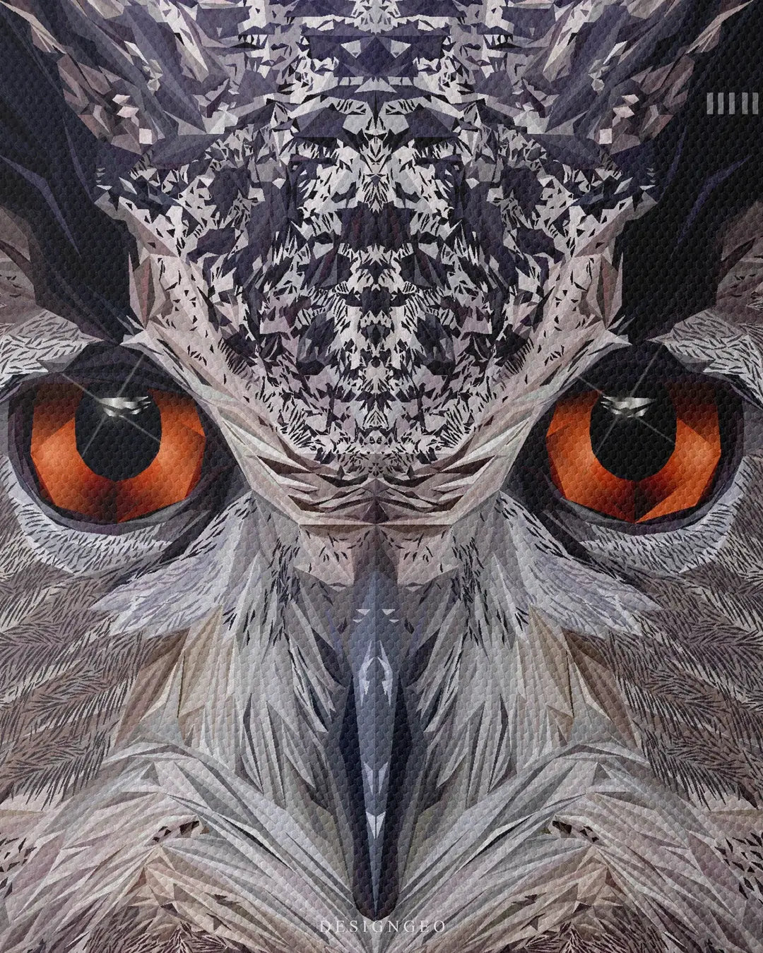 Cyber Owl Canvas Wall Art