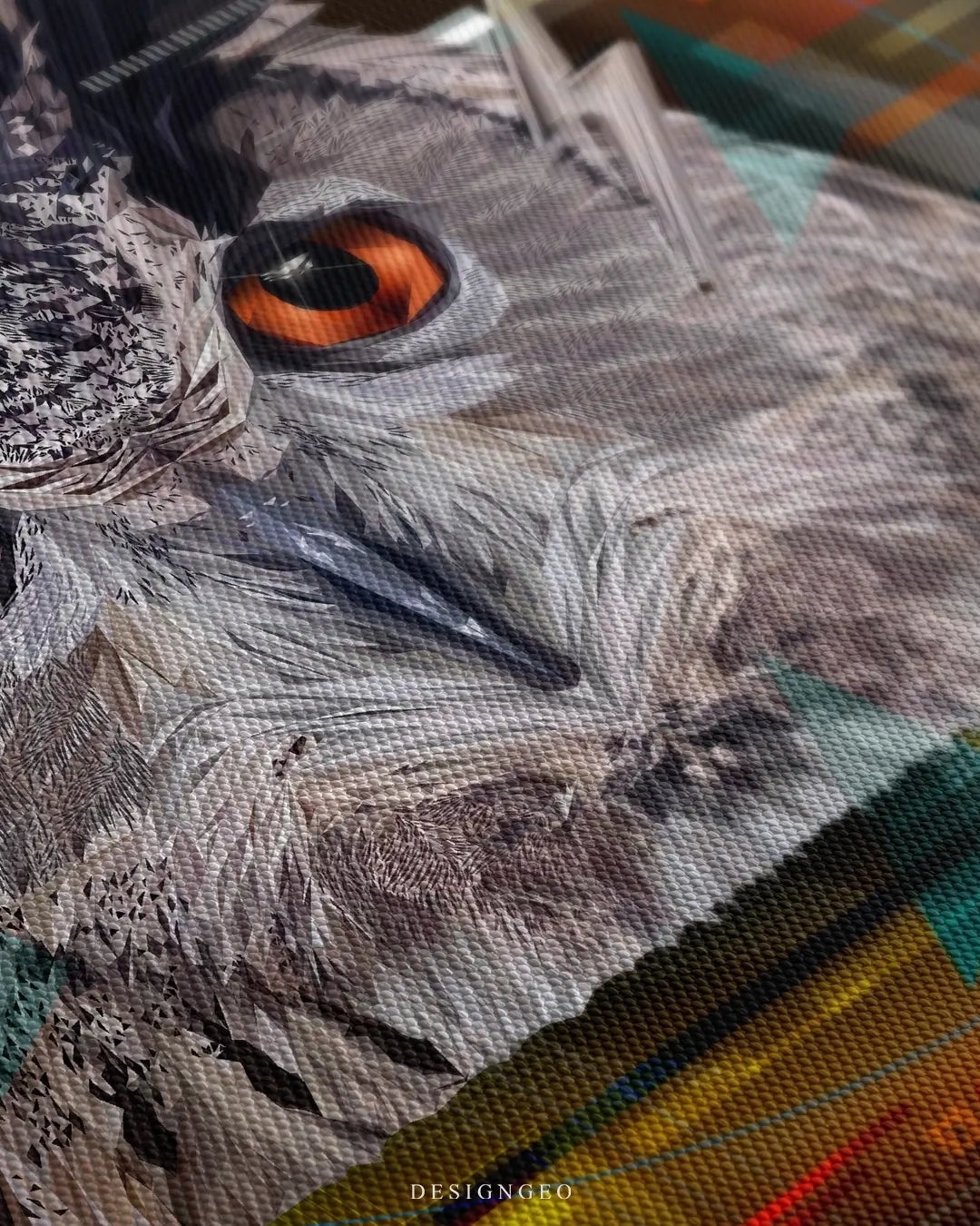 Cyber Owl Canvas Wall Art