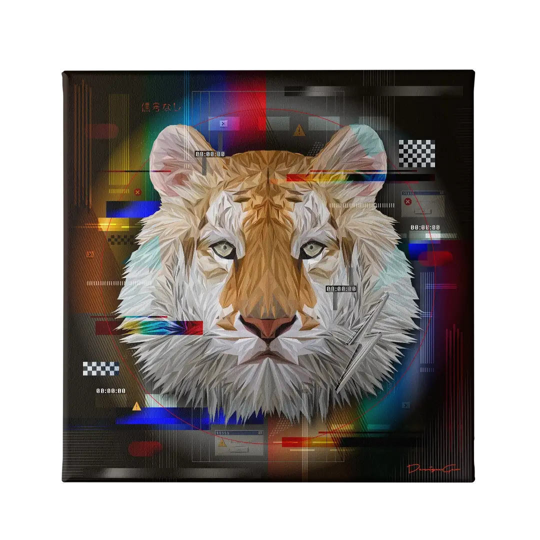 Cyber Tiger Canvas Wall Art