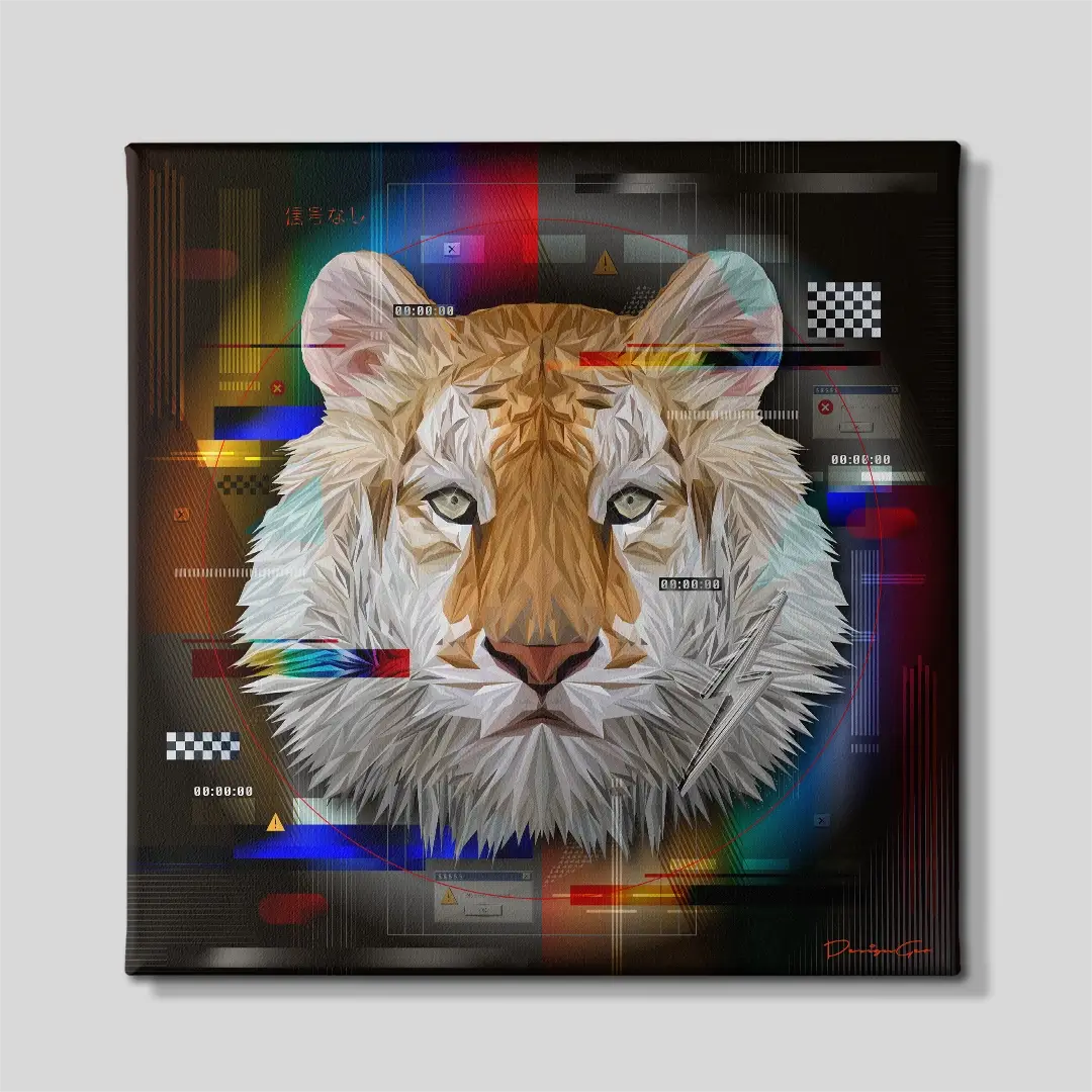 Cyber Tiger Canvas Wall Art