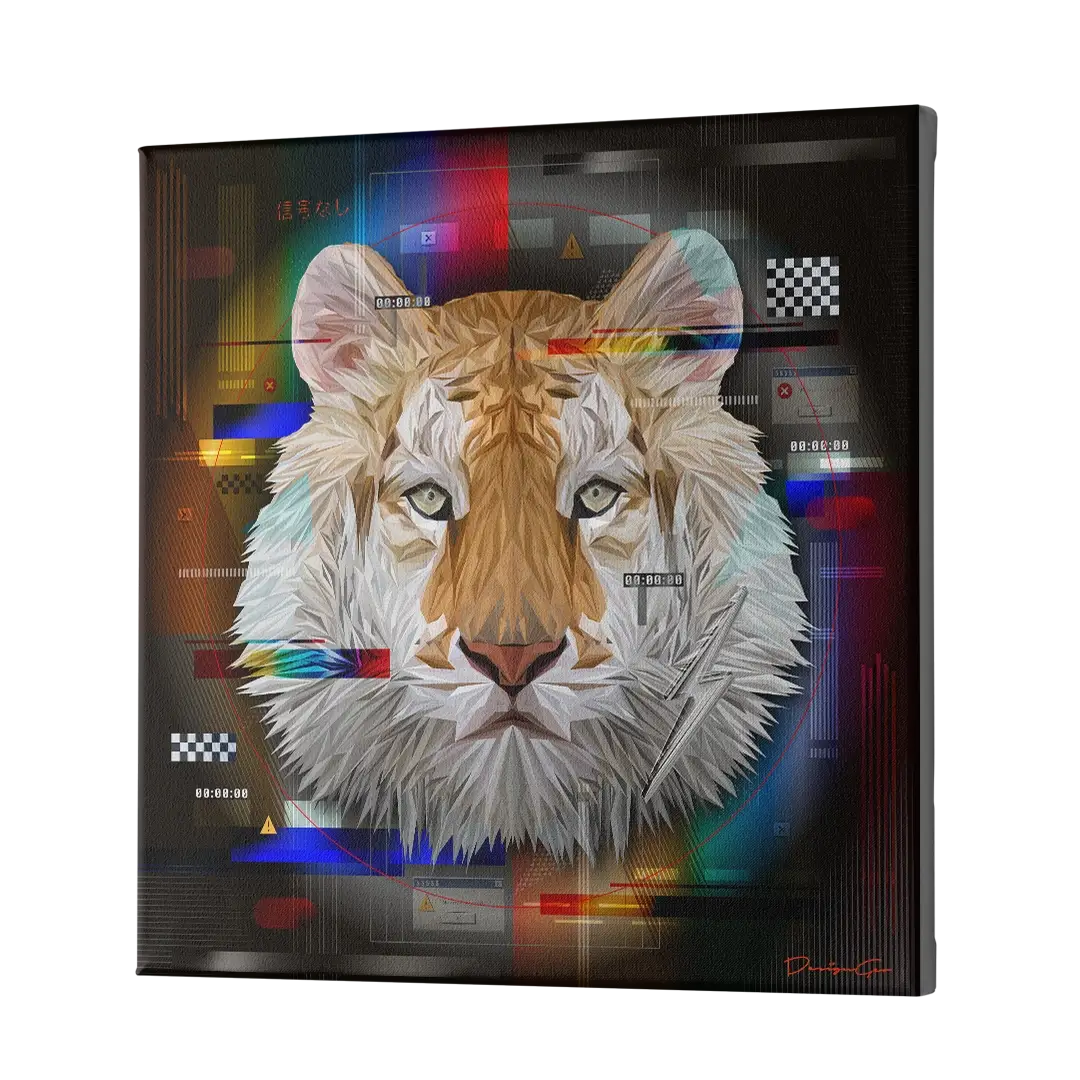 Cyber Tiger Canvas Wall Art