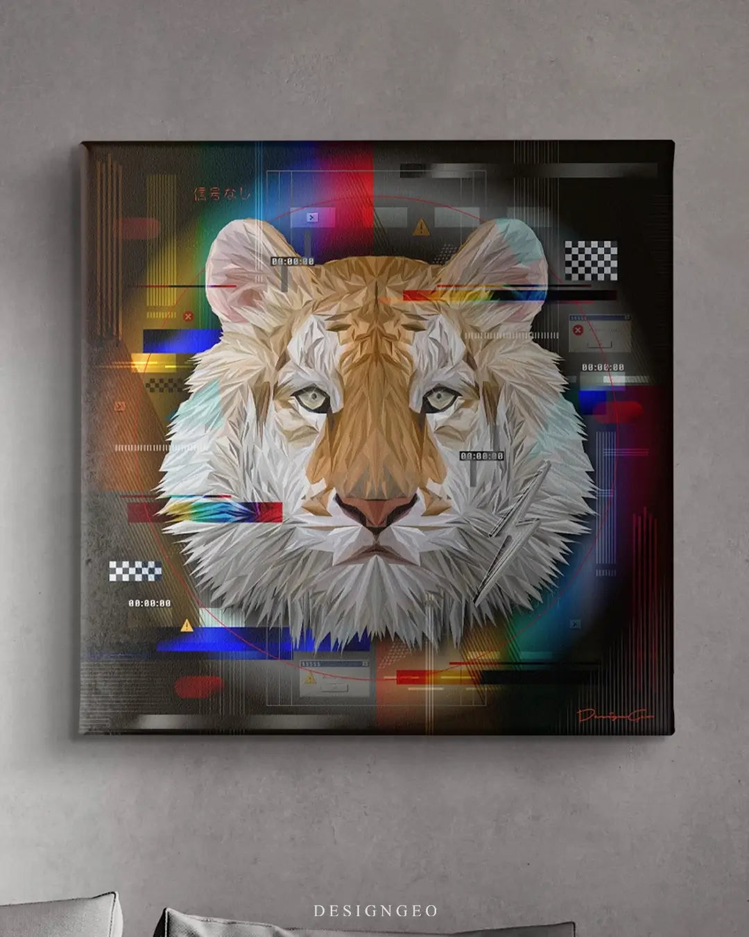 Cyber Tiger Canvas Wall Art