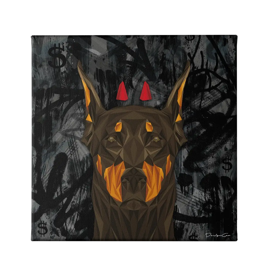 Devil Doberman Canvas Wall Art