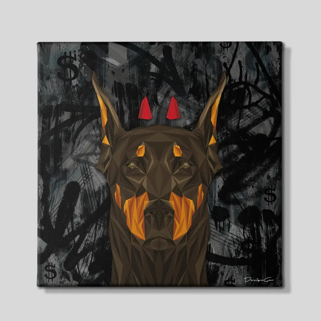 Devil Doberman Canvas Wall Art