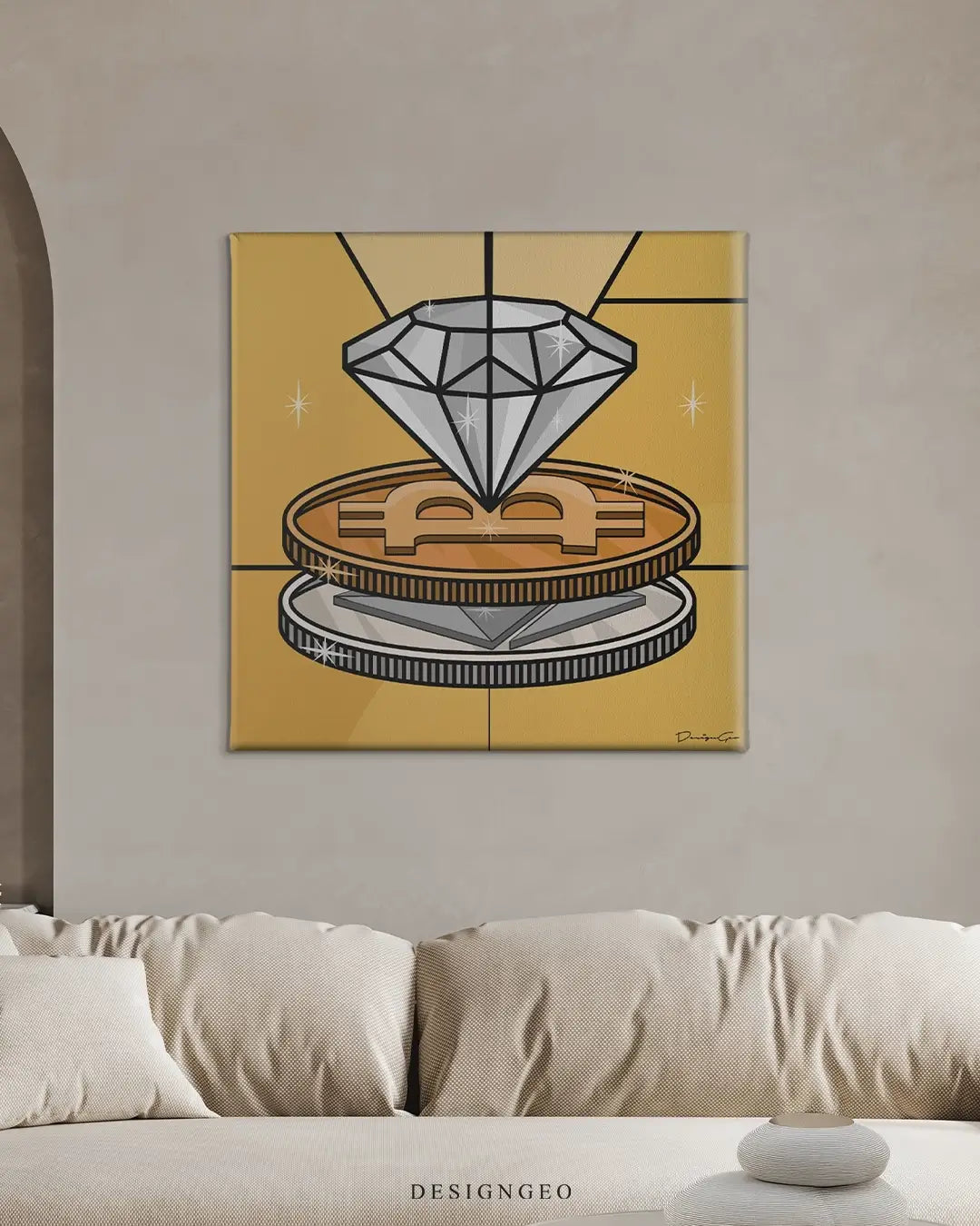 Diamond Crypto Canvas Wall Art
