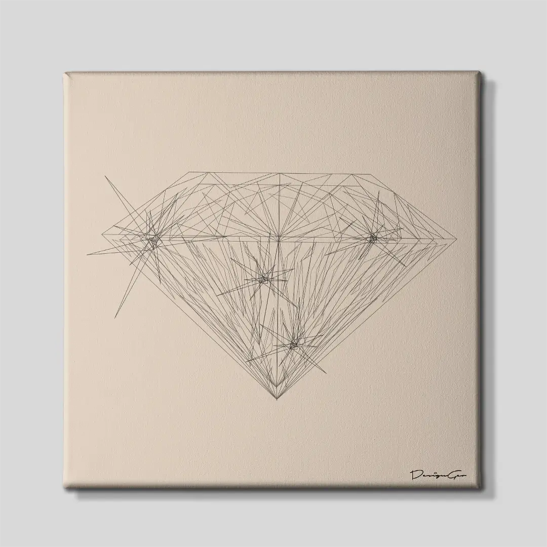 Diamond Outline Canvas Wall Art