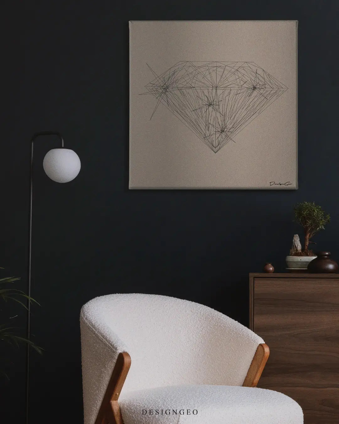Diamond Outline Canvas Wall Art