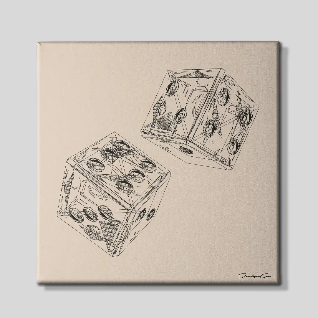 Dice Outline Canvas Wall Art