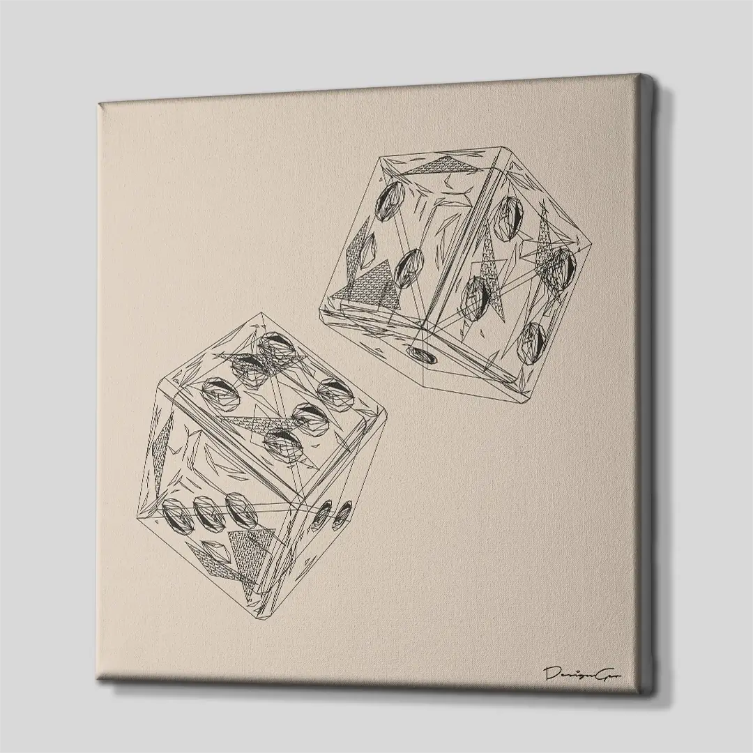 Dice Outline Canvas Wall Art