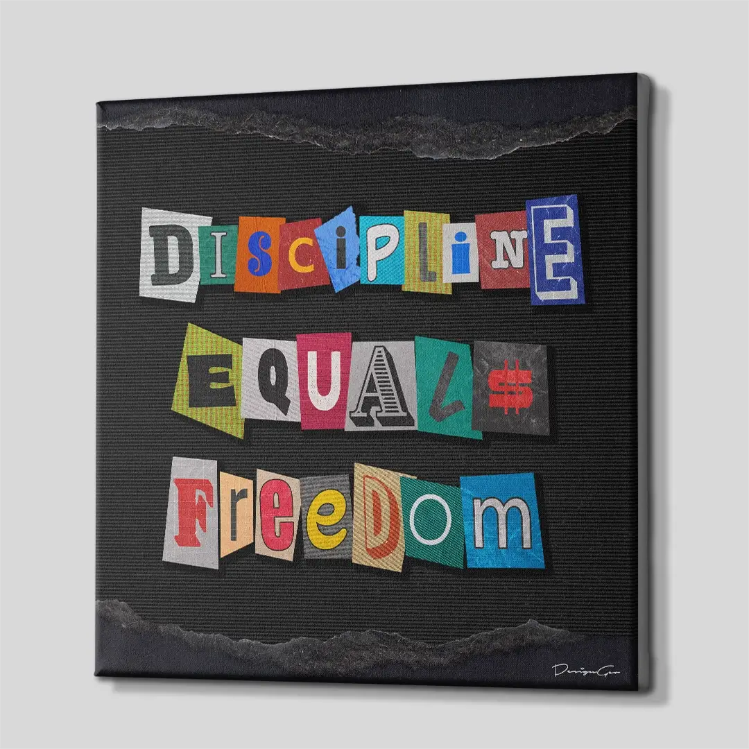 Discipline Equals Freedom Canvas Wall Art