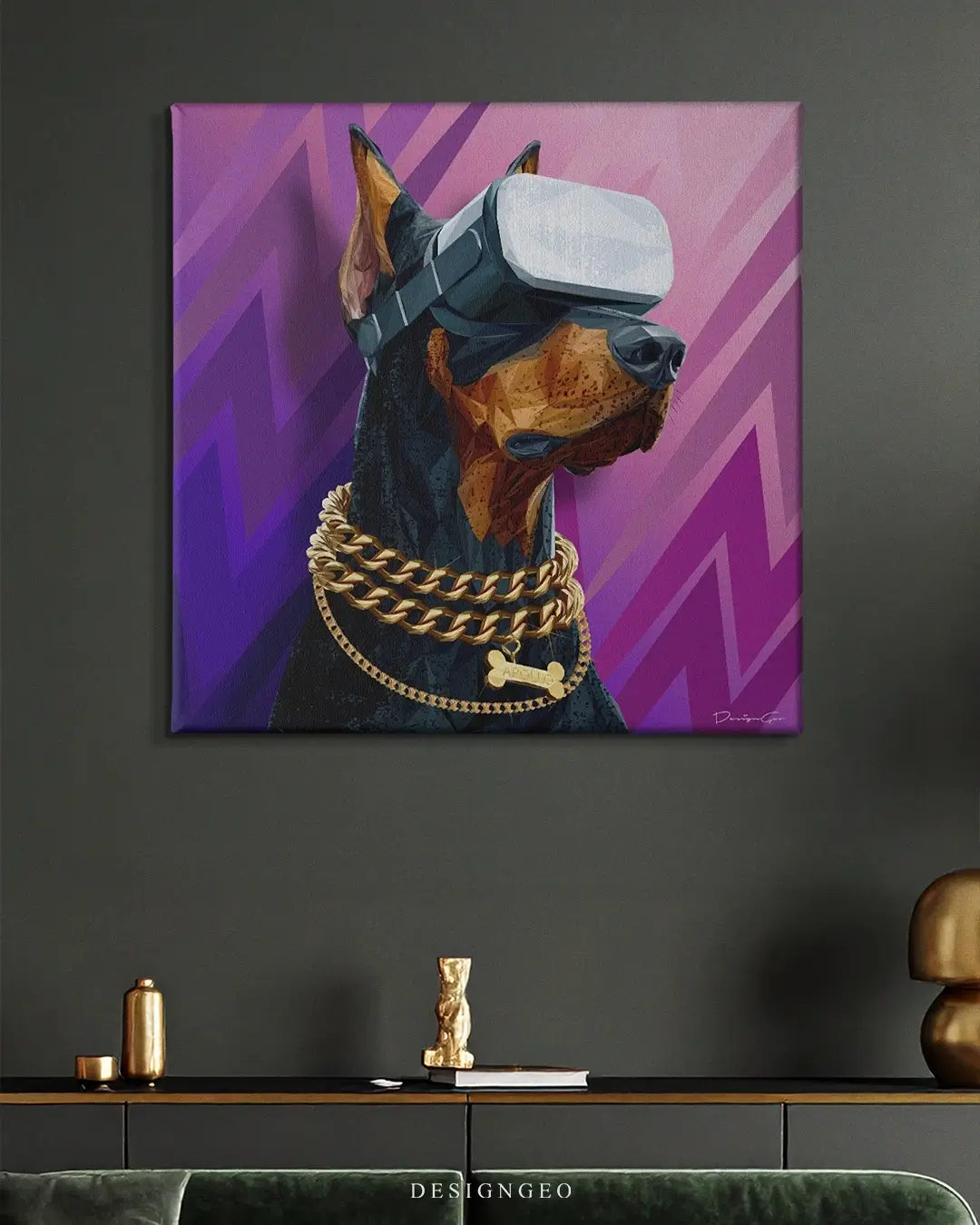 Doberman Dog Canvas Wall Art