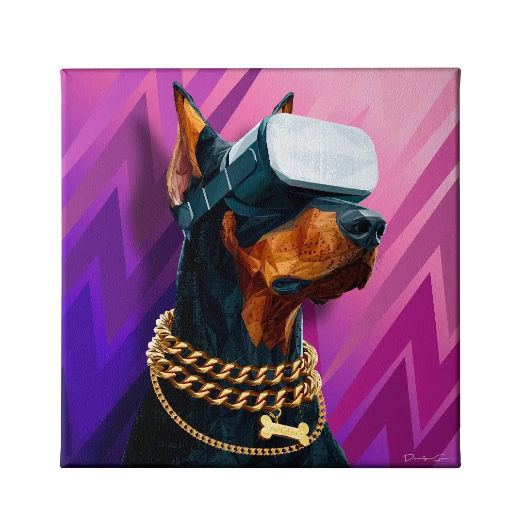 Doberman Dog Canvas Wall Art
