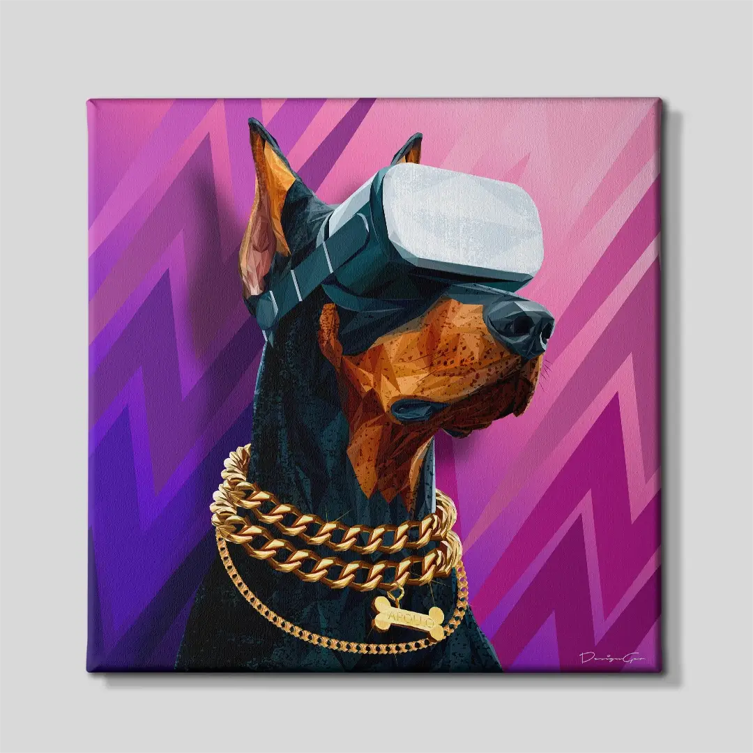 Doberman Dog Canvas Wall Art