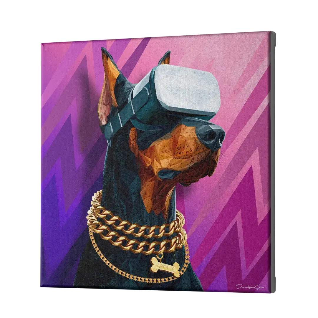 Doberman Dog Canvas Wall Art
