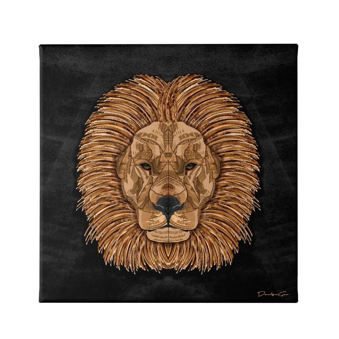 Dollar Lion Canvas Wall Art