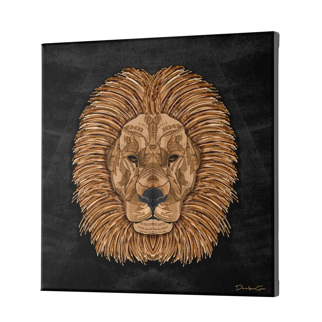 Dollar Lion Canvas Wall Art