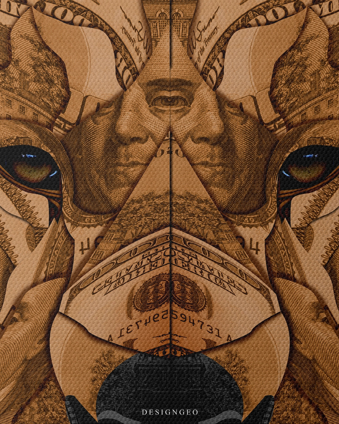 Dollar Lion Canvas Wall Art