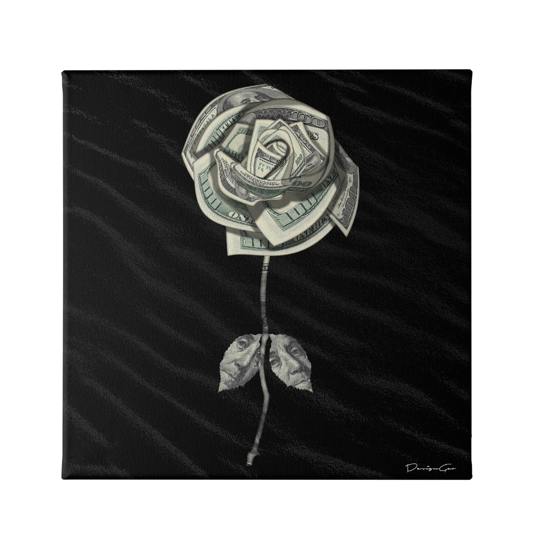 Dollar Rose Canvas Wall Art