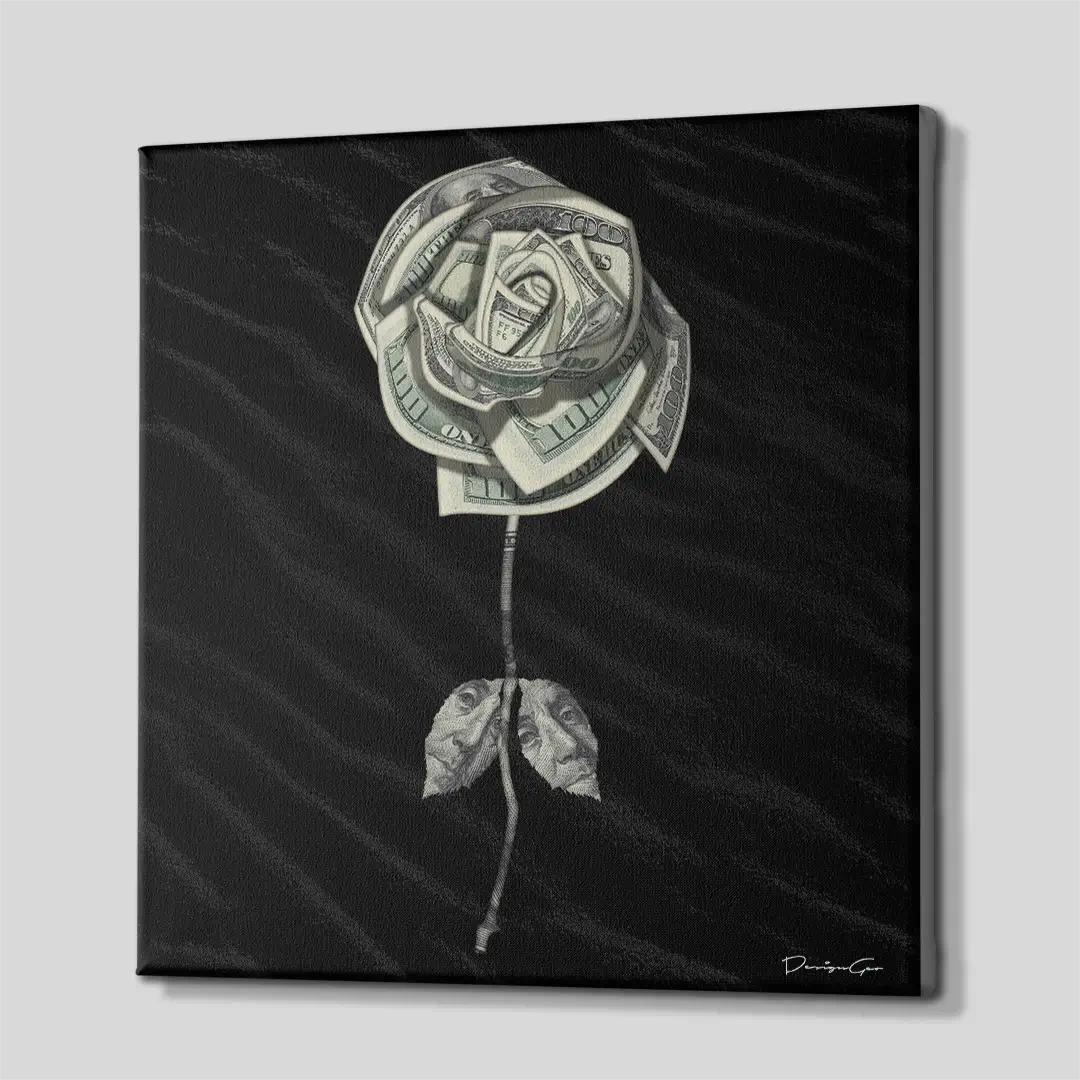 Dollar Rose Canvas Wall Art