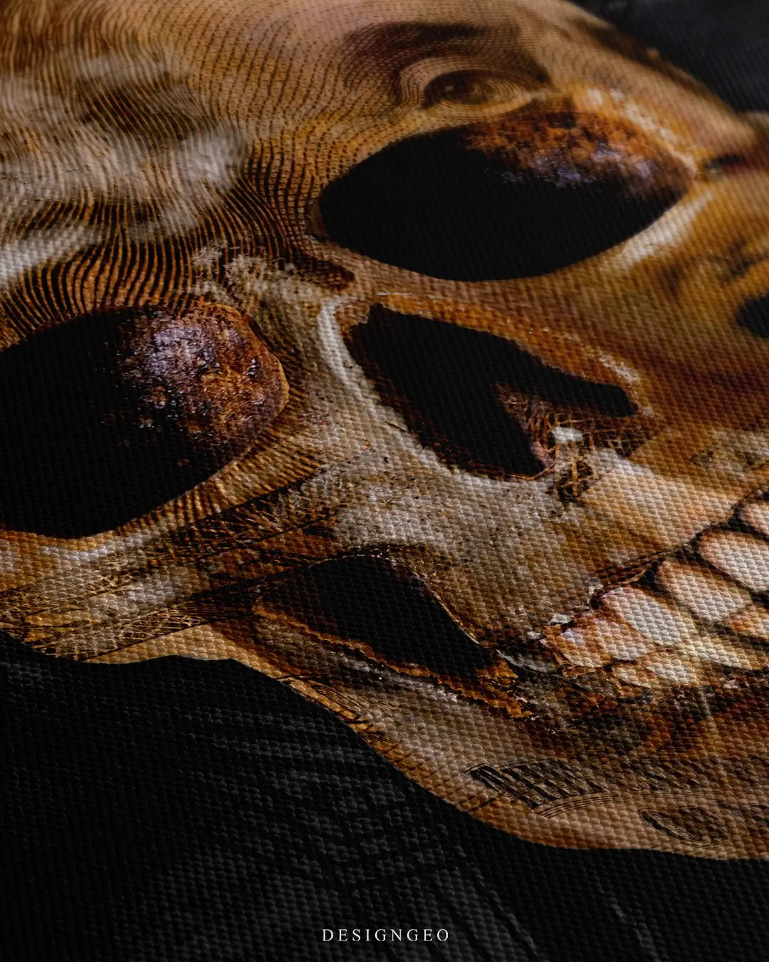 Dollar Skull Canvas Wall Art