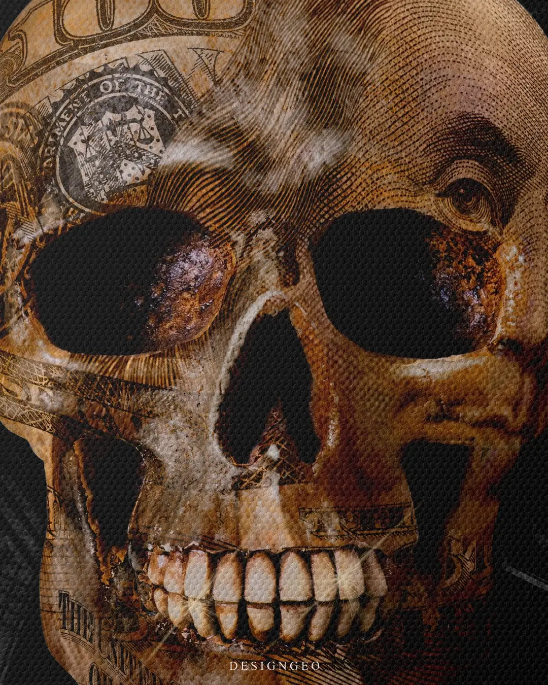 Dollar Skull Canvas Wall Art