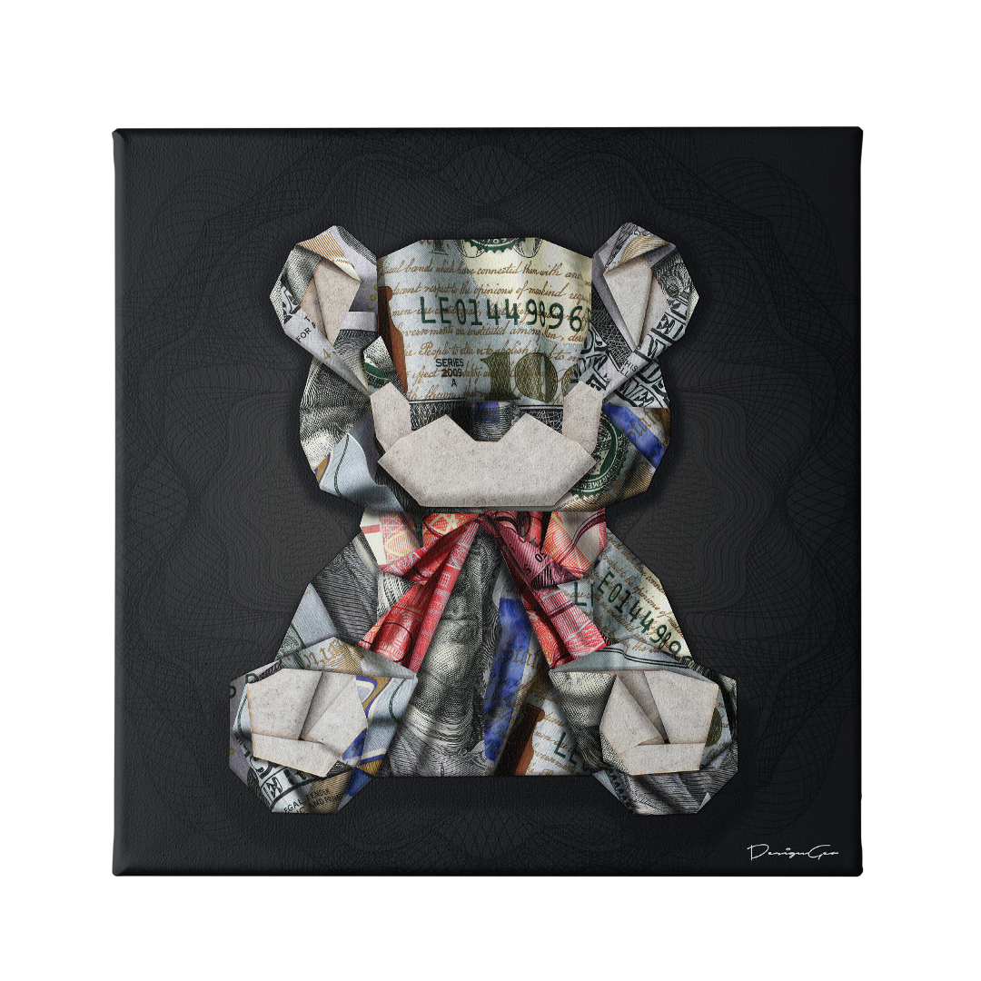 Dollar Teddy Bear Art Square Canvas Print by DesignGeo