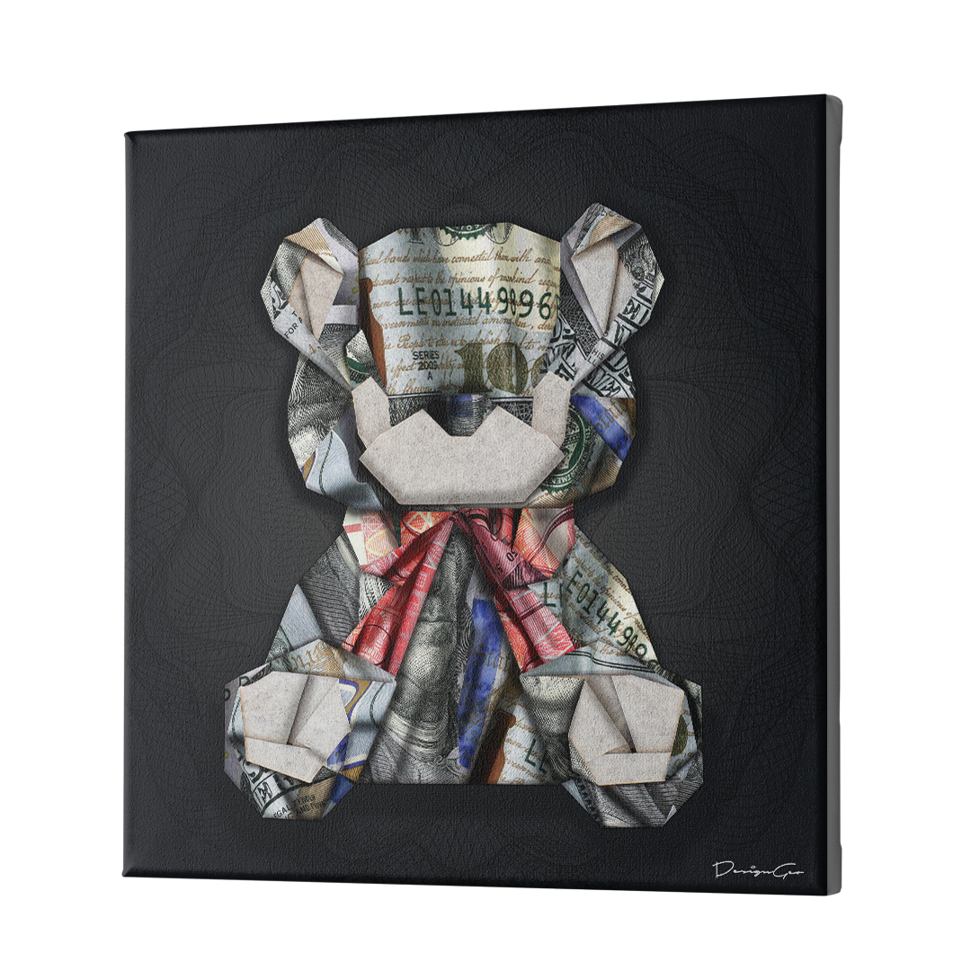 Dollar Teddy Bear Art Square Canvas Print by DesignGeo