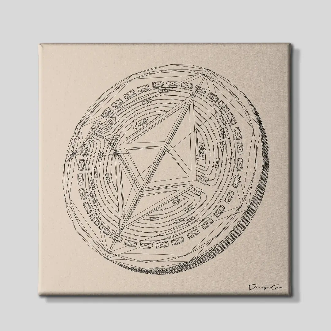 Ethereum Coin Outline Canvas Wall Art