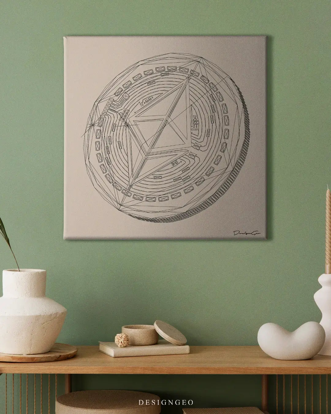 Ethereum Coin Outline Canvas Wall Art