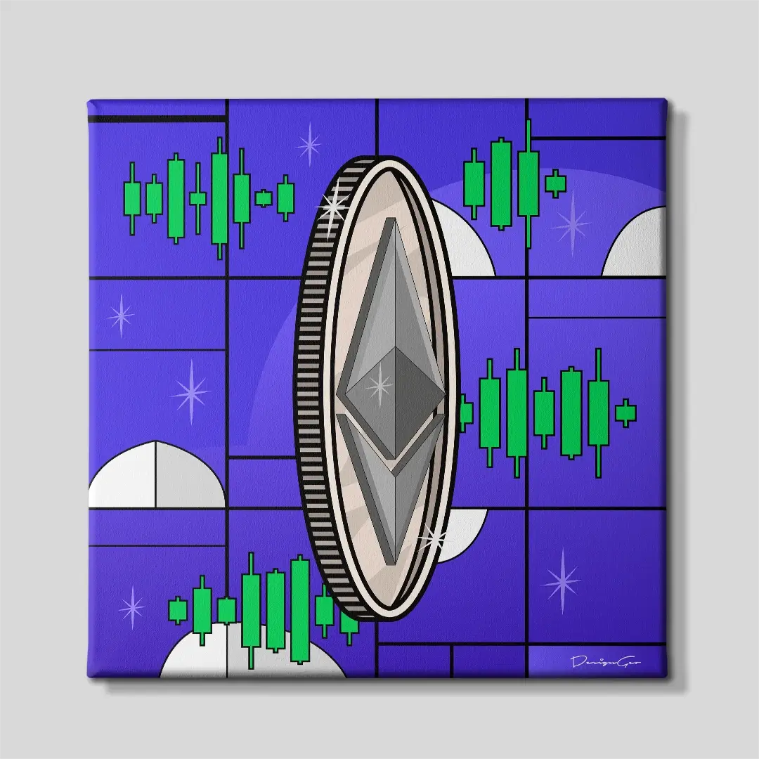 Ethereum Coin Canvas Wall Art