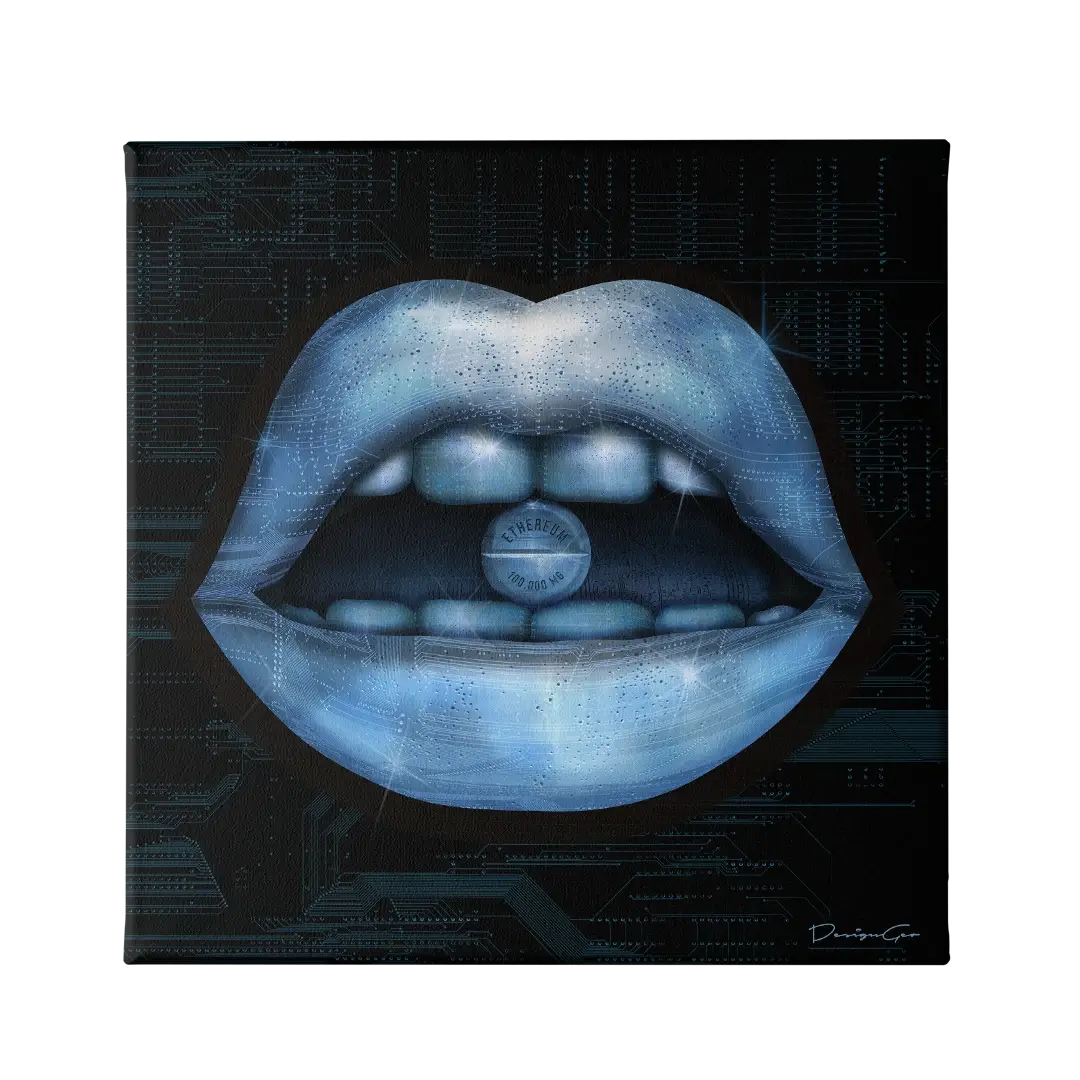 Ethereum Lips Canvas Wall Art