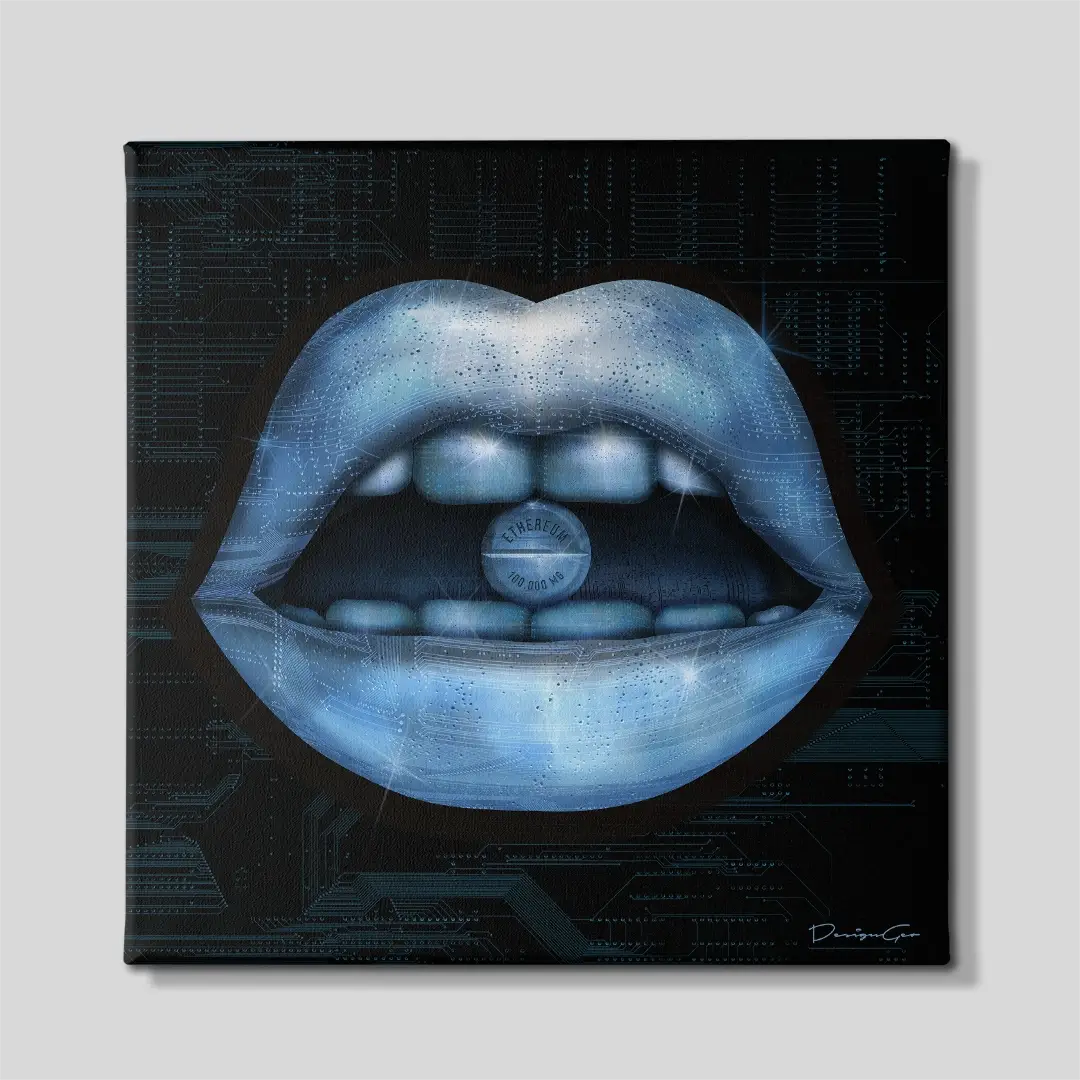 Ethereum Lips Canvas Wall Art
