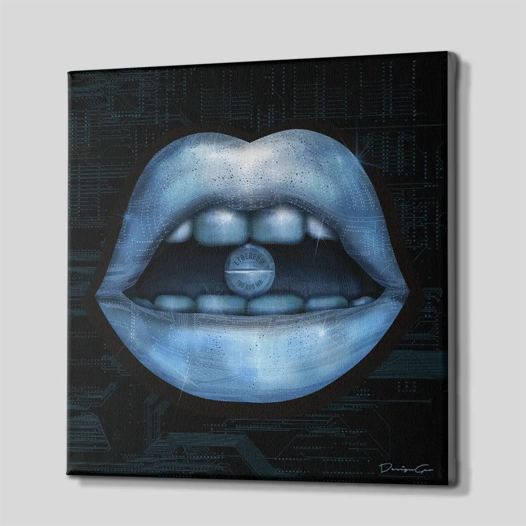 Ethereum Lips Canvas Wall Art