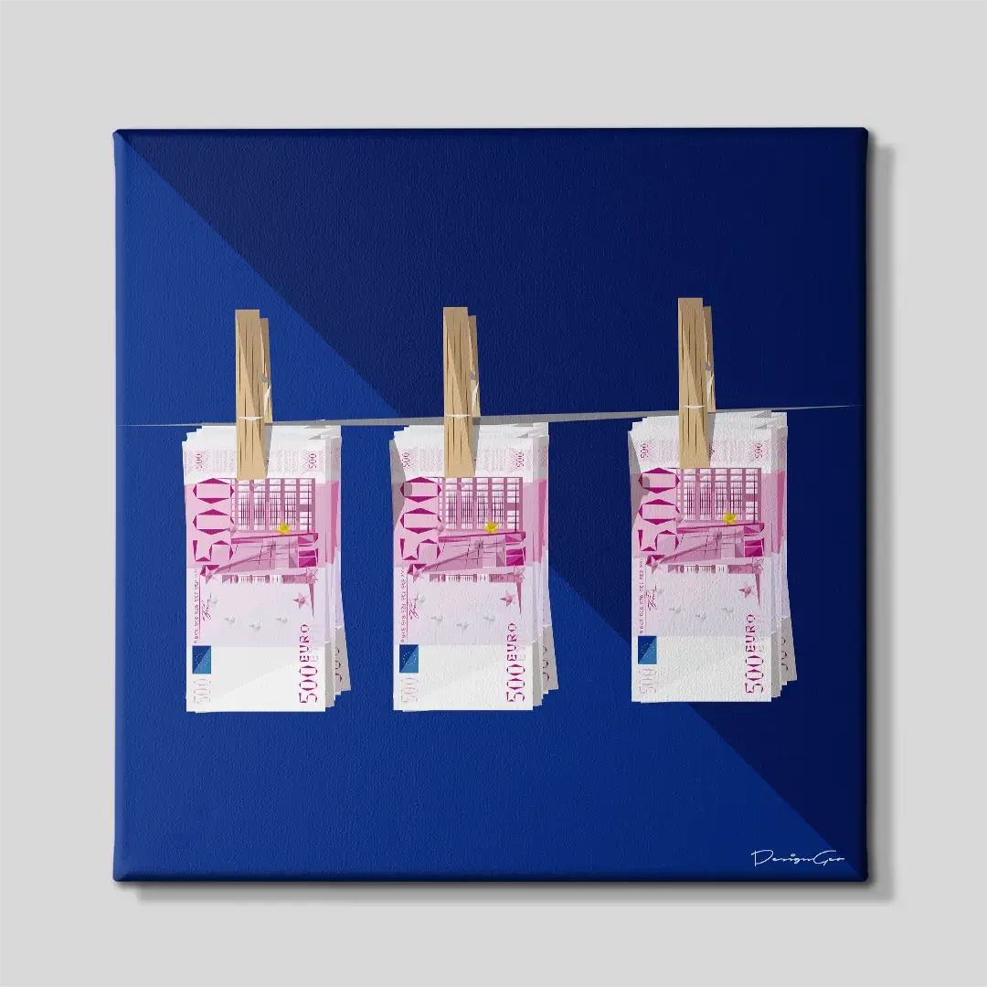 Euro Bills Canvas Wall Art