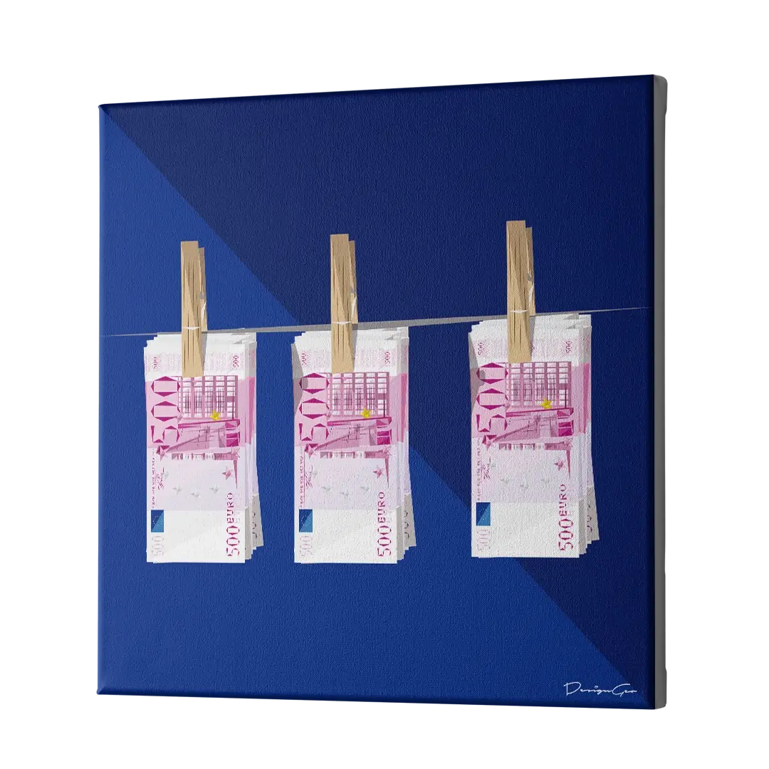 Euro Bills Canvas Wall Art
