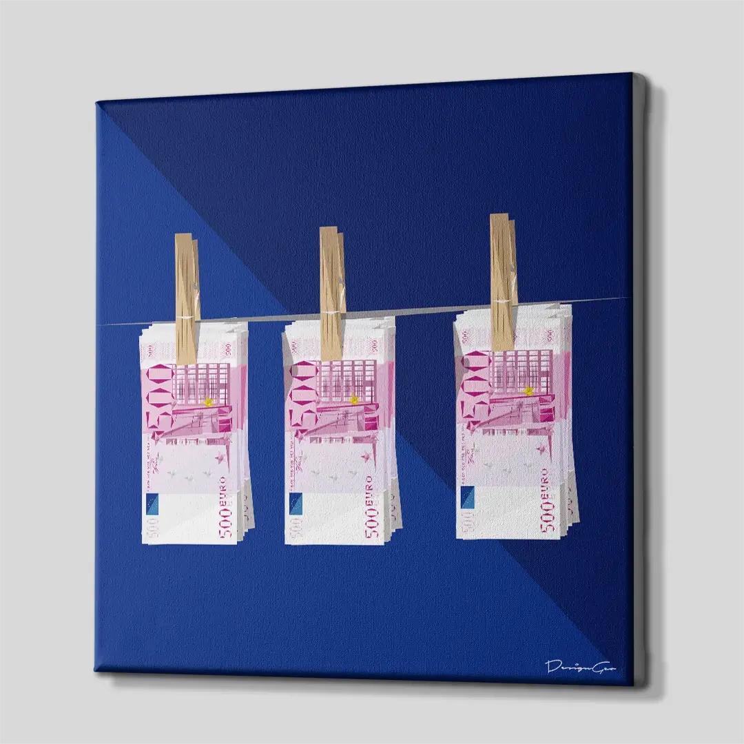 Euro Bills Canvas Wall Art