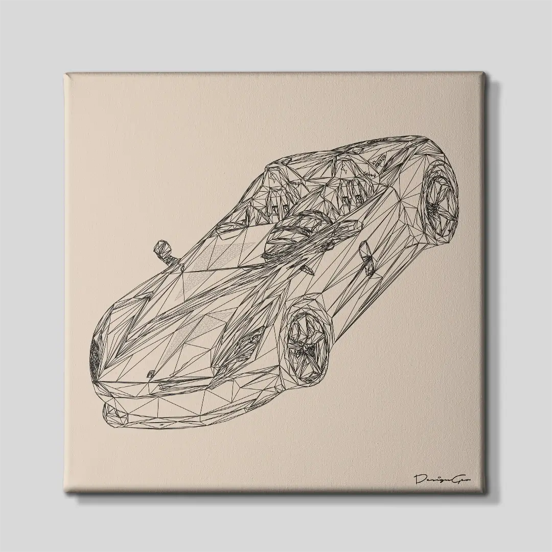 Exotic Car Outline Canvas Wall Art