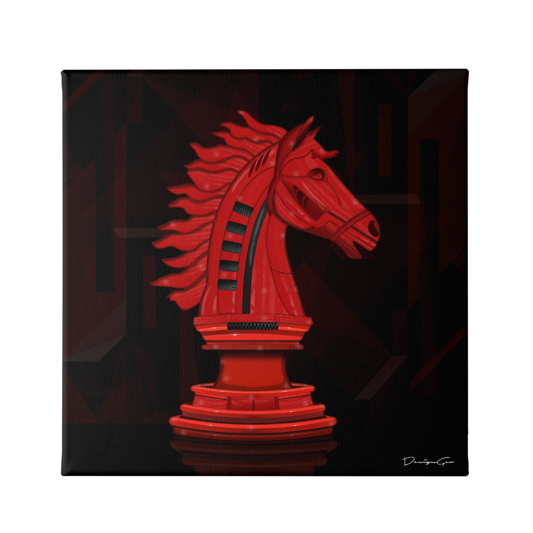 Fast Horse Art Square Canvas Print by DesignGeo