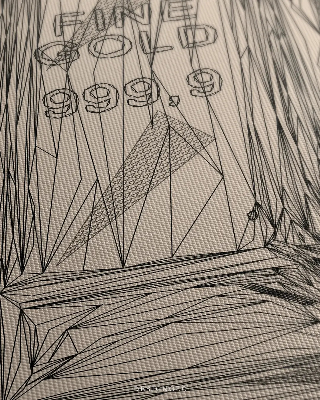 Fine Gold Bar Outline Canvas Wall Art