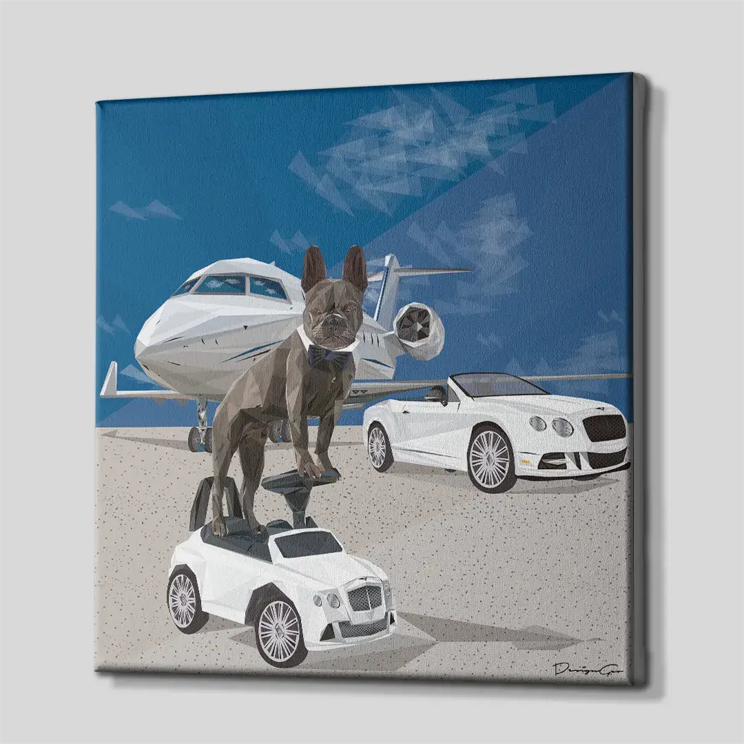 Side view of canvas wall art showing overall thickness