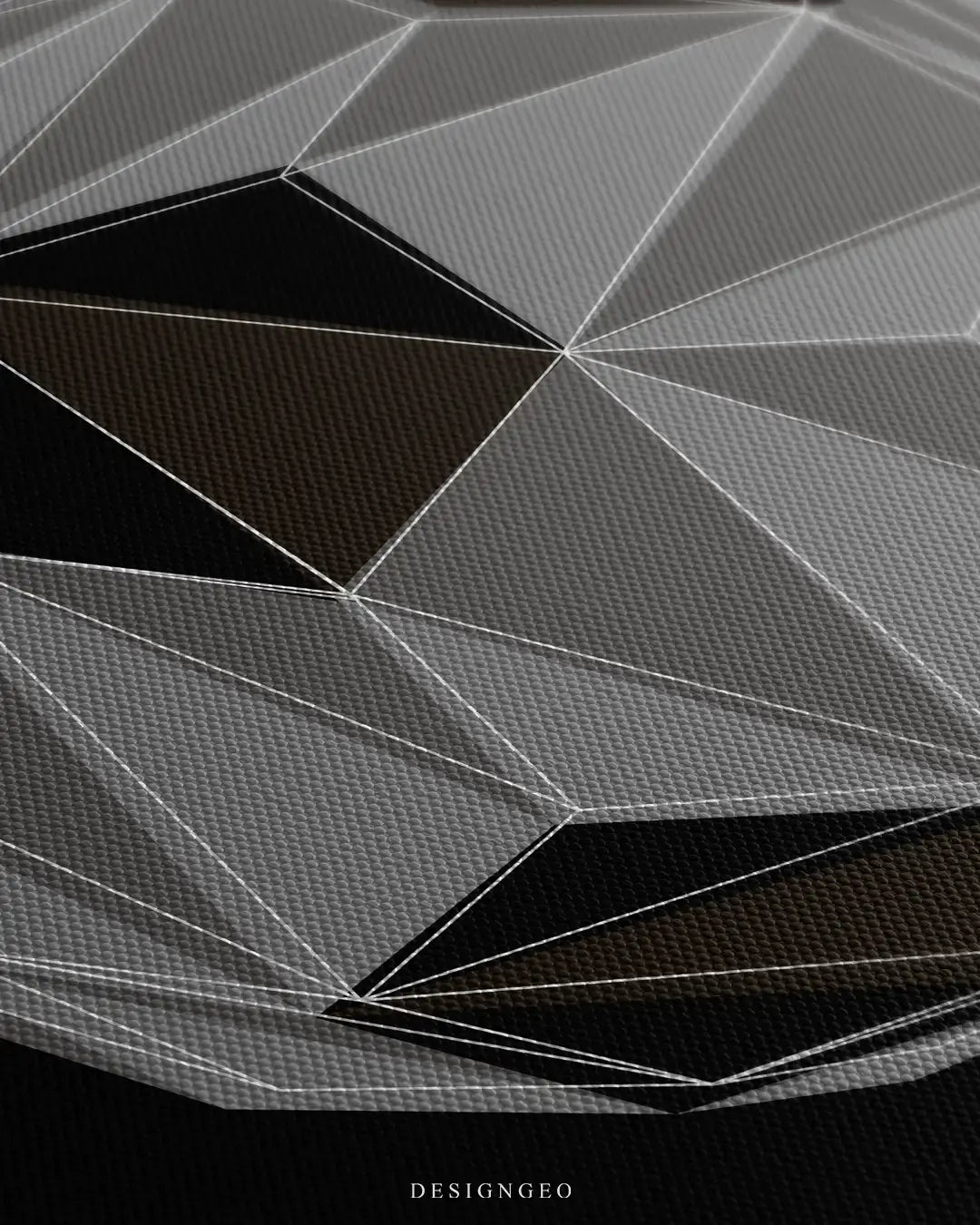 Detailed view of the Futbol canvas art, showcasing the clean vector lines, spherical pentagon symmetry, and high-contrast premium print finish