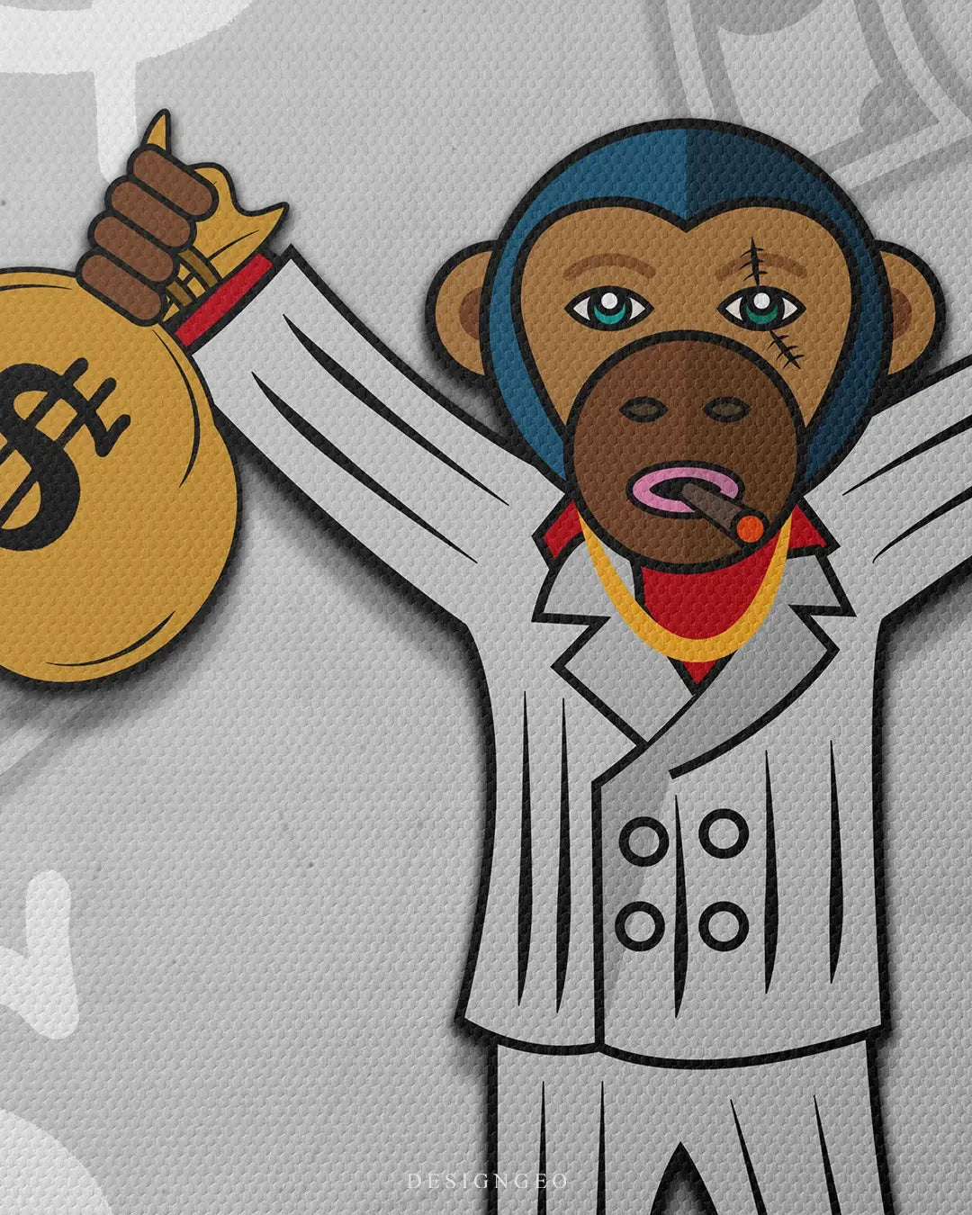 Gangster Monkey Canvas Wall Art