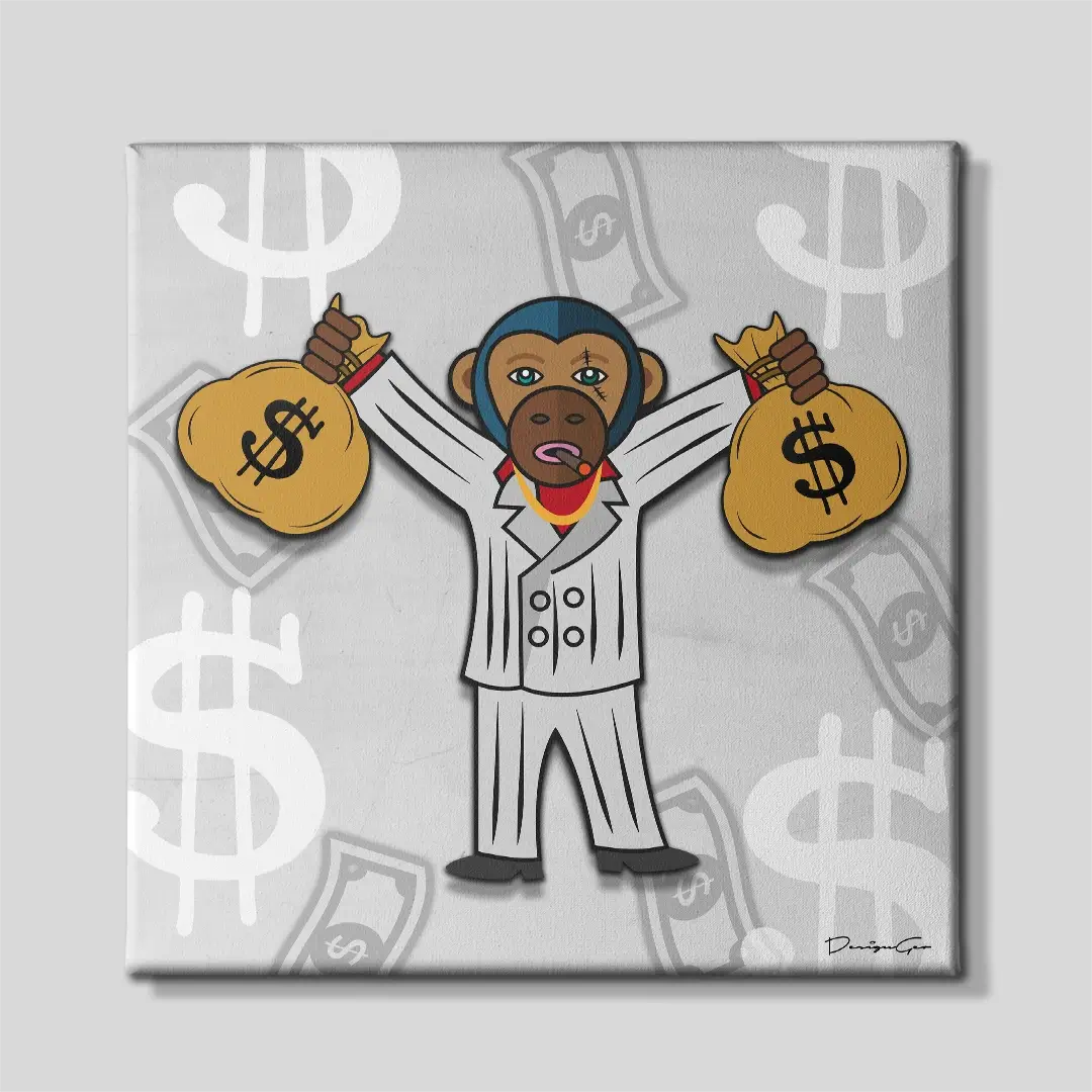 Gangster Monkey Canvas Wall Art