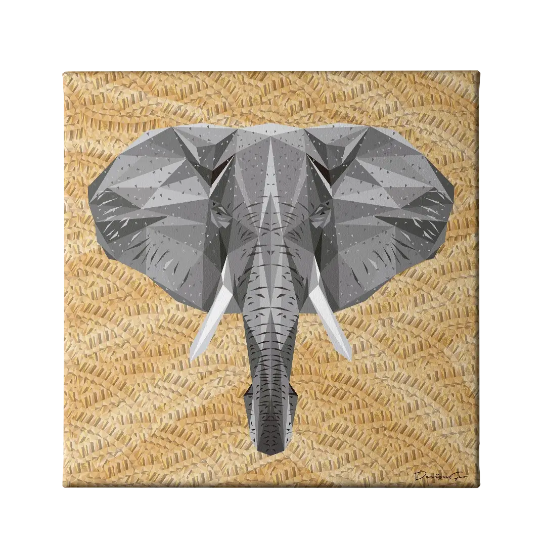 Geometric Elephant Canvas Wall Art